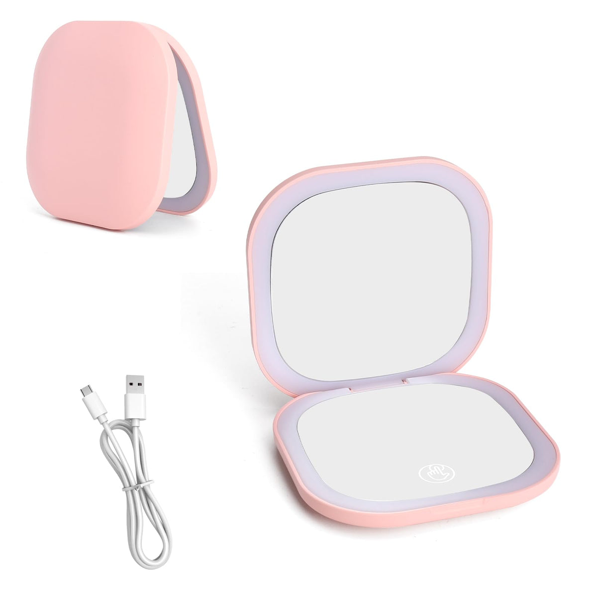 Espejo de Bolsillo Plegable con Luz LED