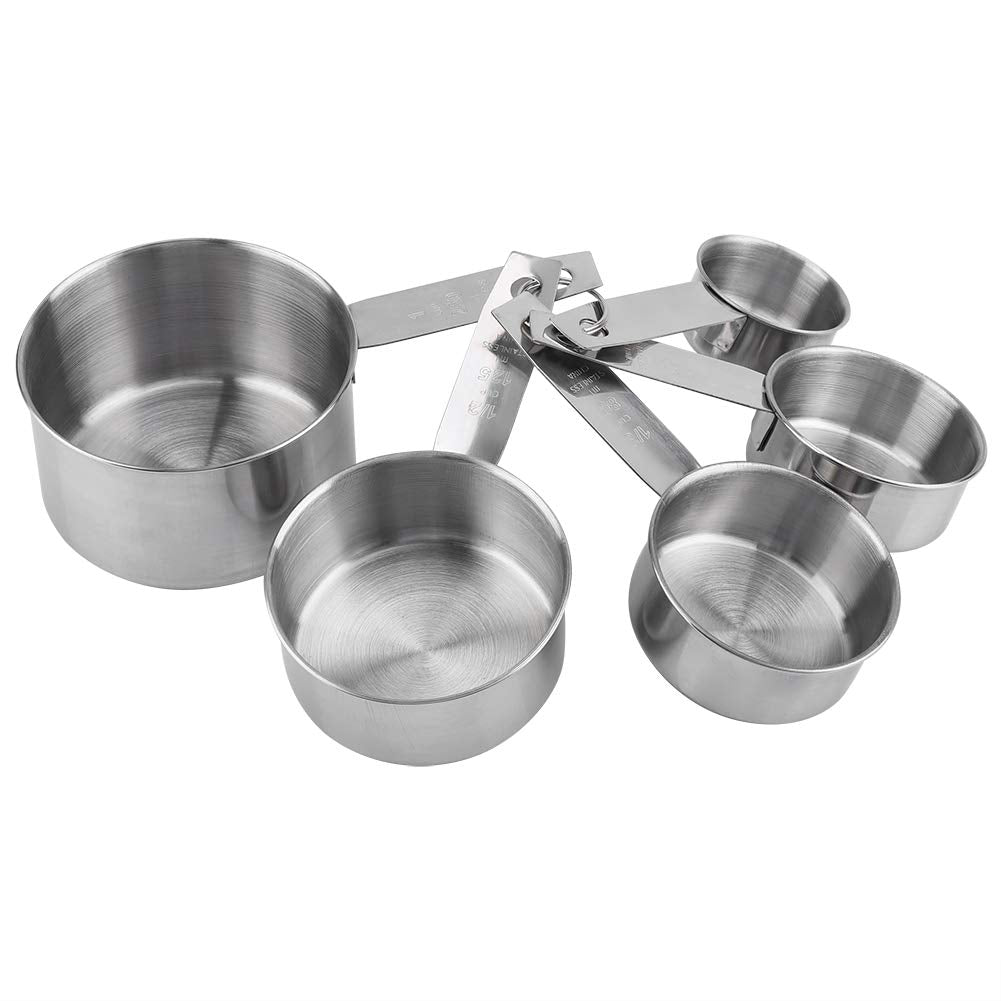 Juego de 5 Tazas Medidoras de Acero Inoxidable