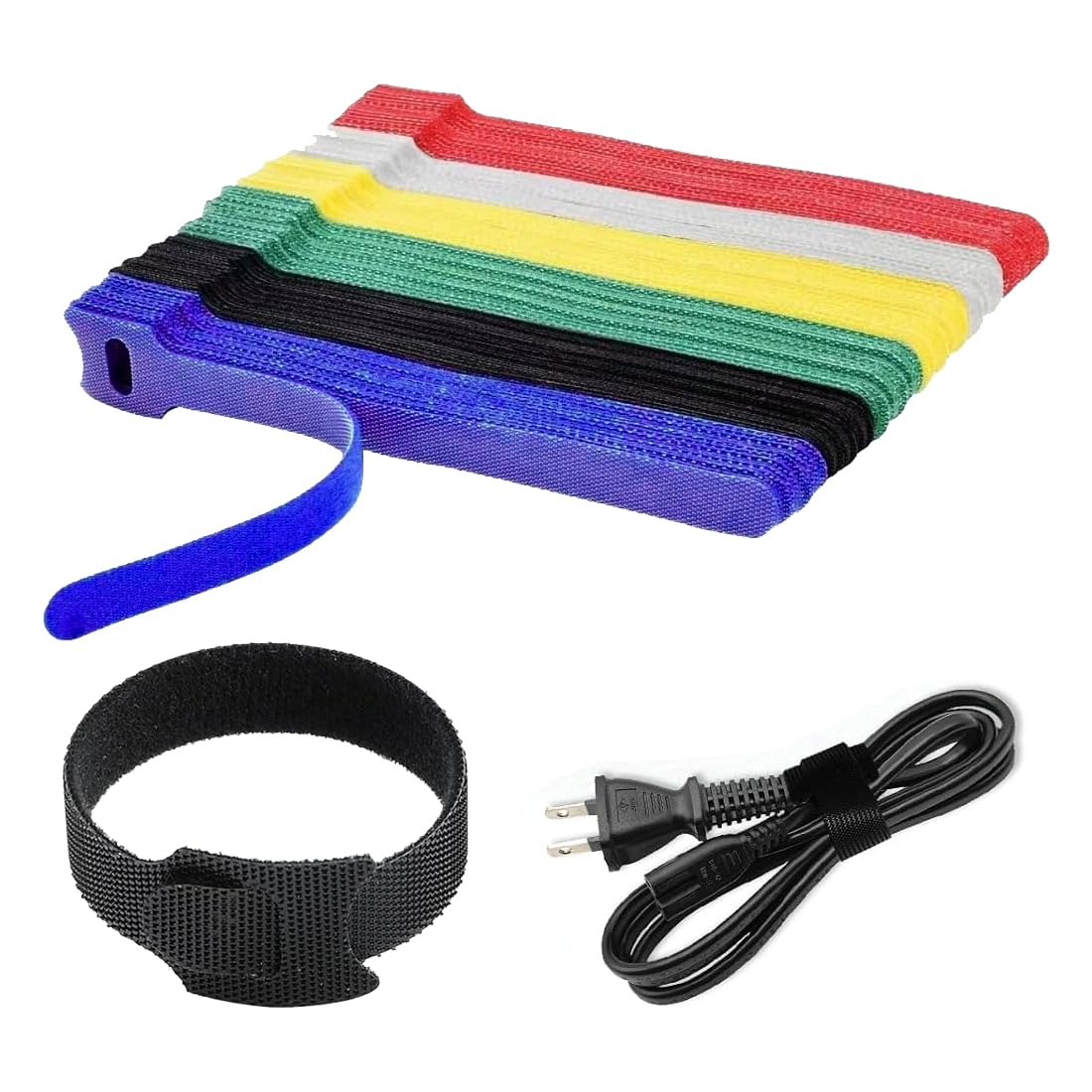 Set de 60 Bridas de Velcro Reutilizables para Cables