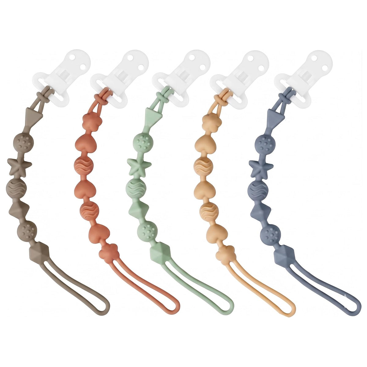 Pack de 5 Clips de Silicona para Chupete