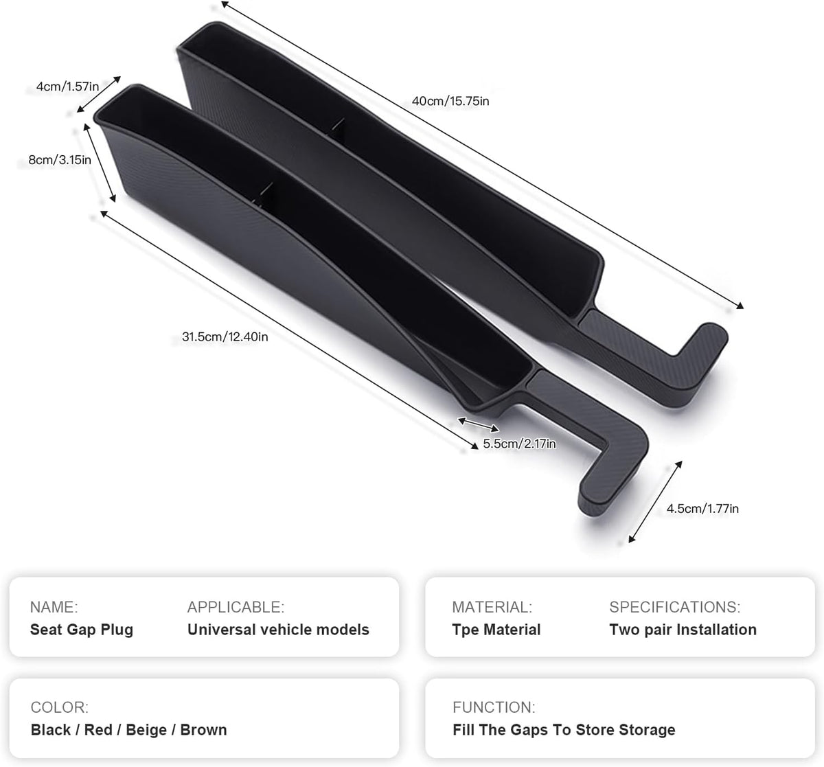 Organizador de Hueco para Asiento de Coche con USB y Soporte de Móvil