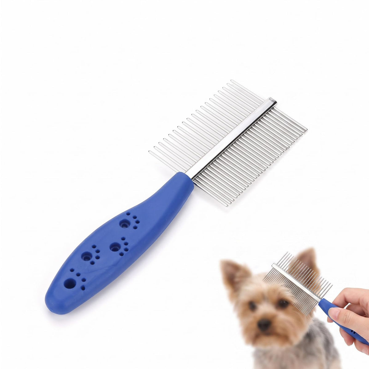 Peine Doble Cara para Perros y Gatos de Pelo Largo