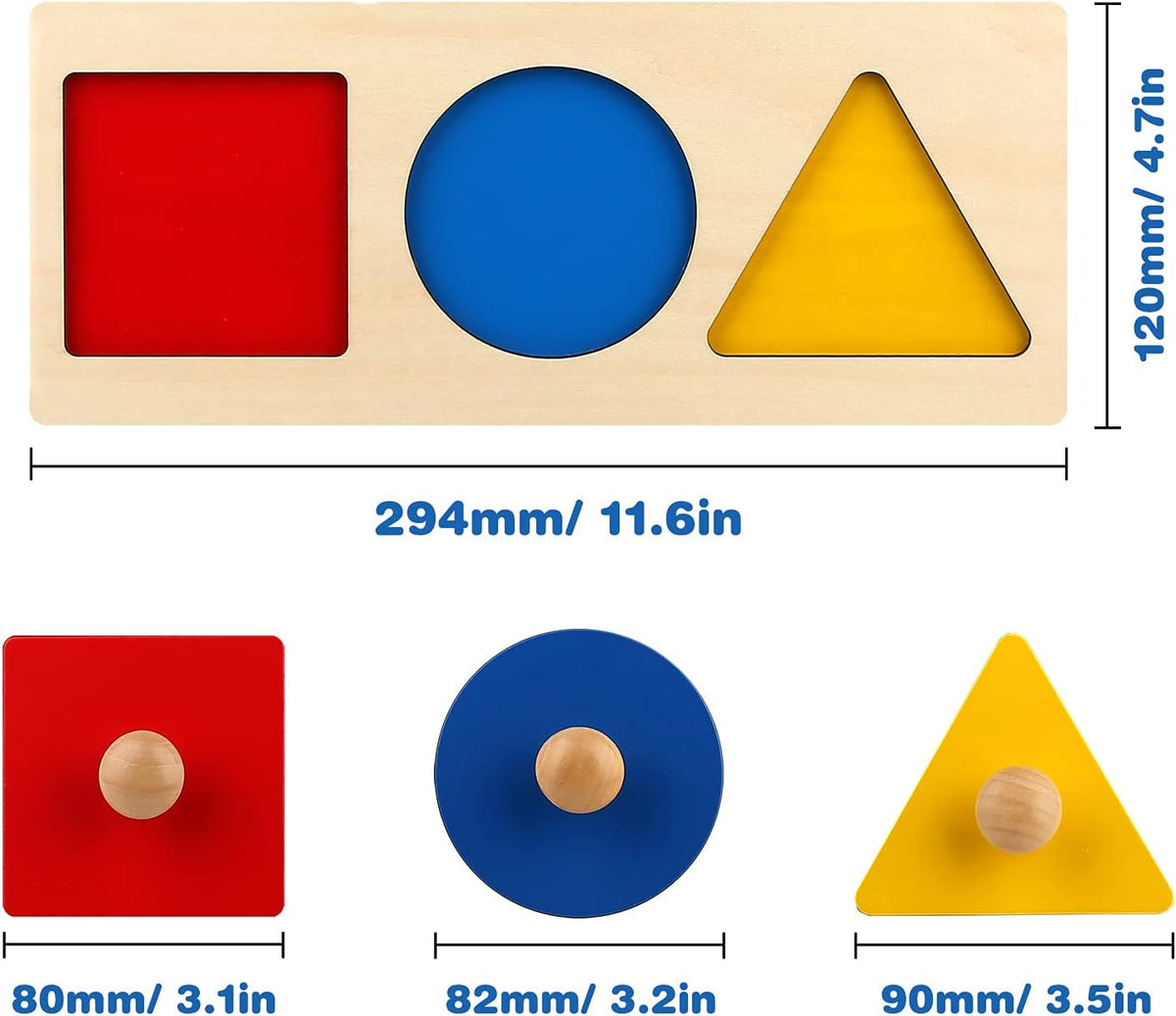 Puzzle Montessori de Formas Geométricas de Madera