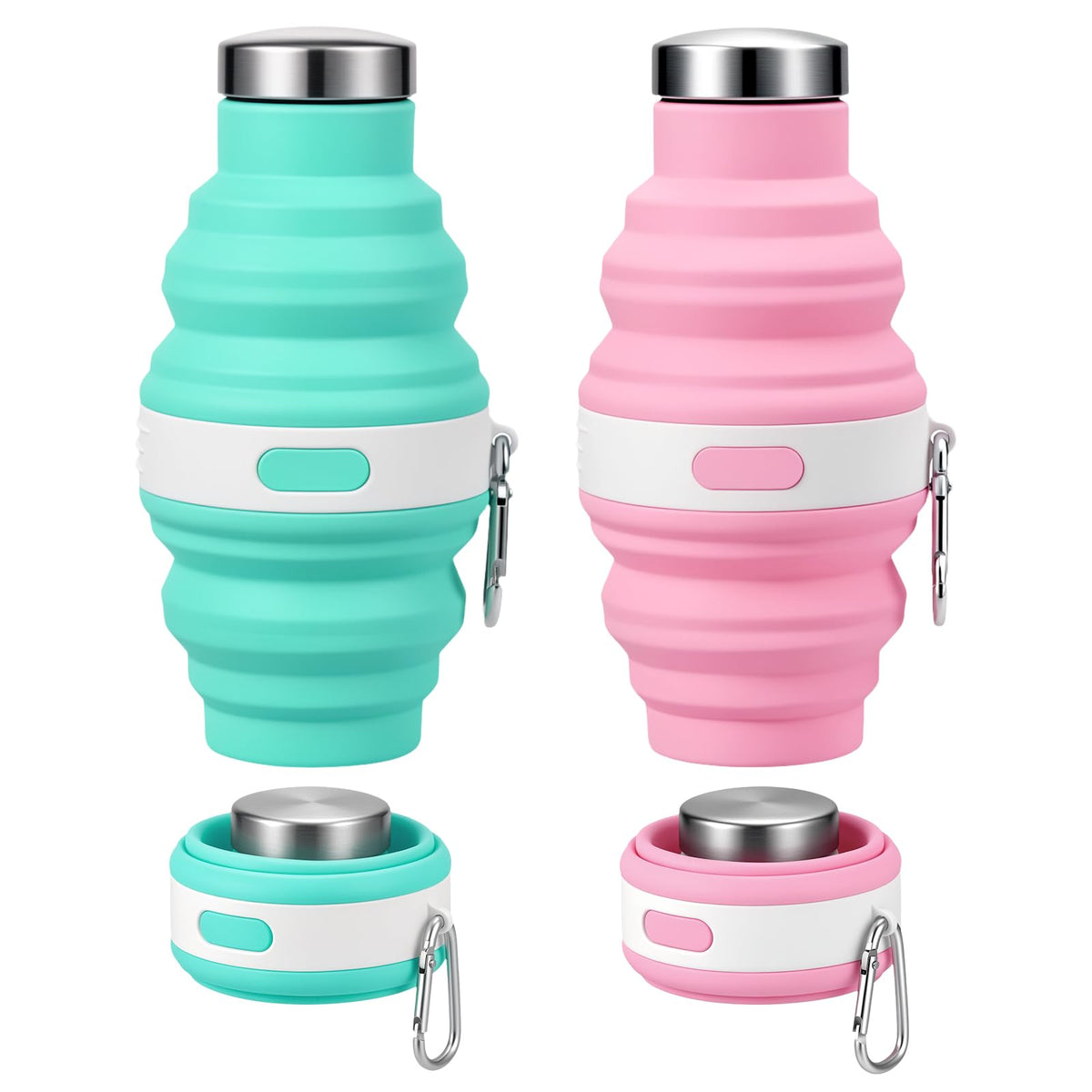 Pack de 2 Botellas Plegables de Silicona