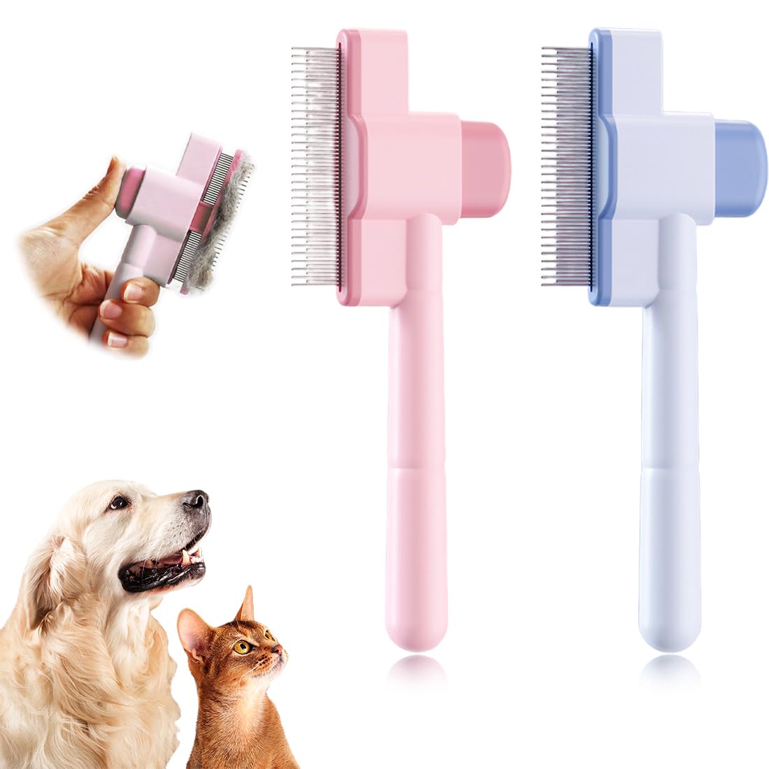 Set de 2 Peines Antipulgas de Metal para Mascotas