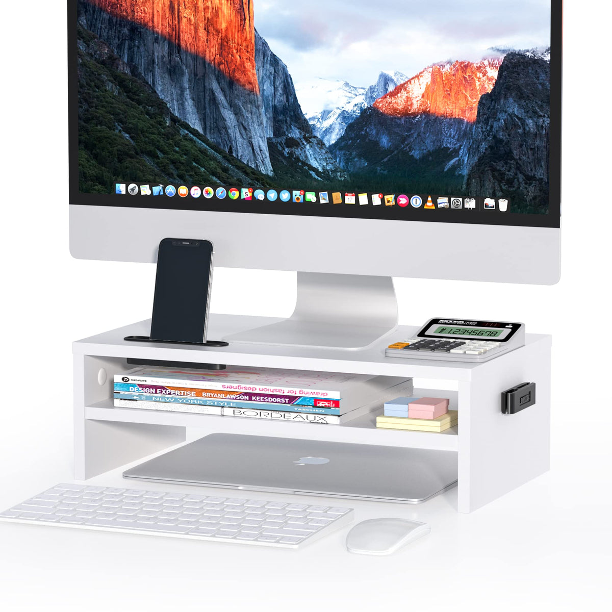 Soporte Elevador de Madera para Monitor