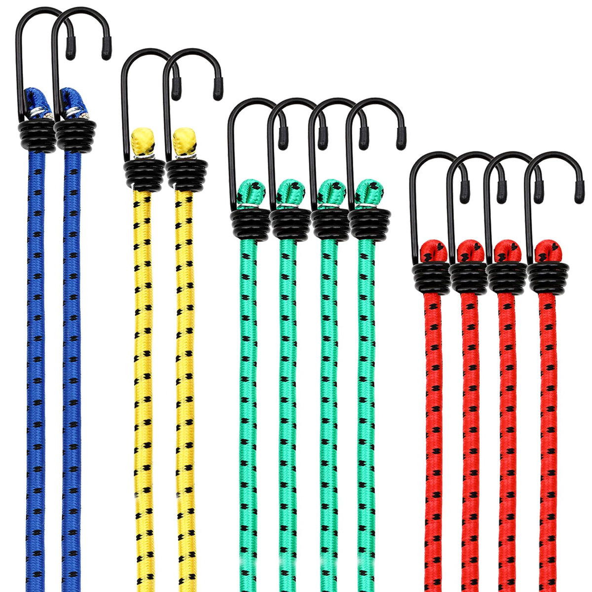 Set de 12 Pulpos Elásticos con Gancho