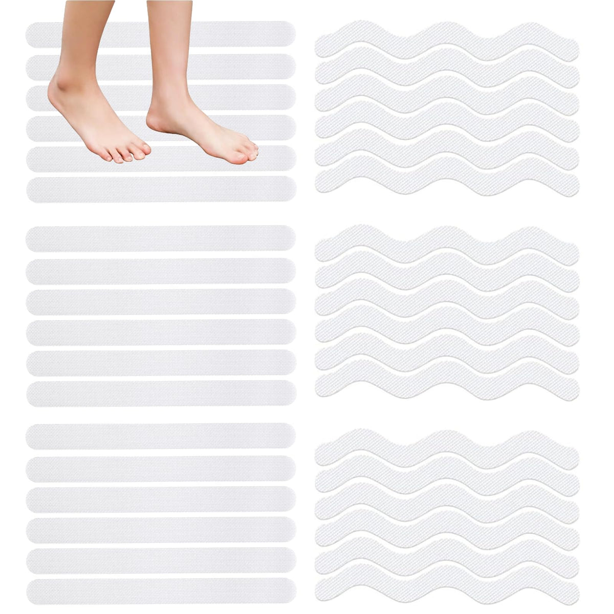 Pack de 36 Tiras Antideslizantes para Bañera