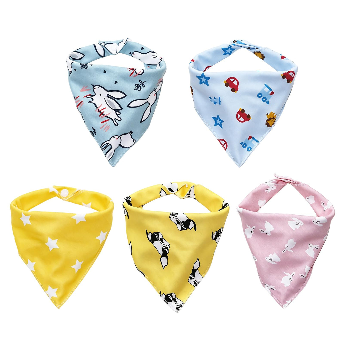 Pack de 5 Bandanas Ajustables para Perro y Gato