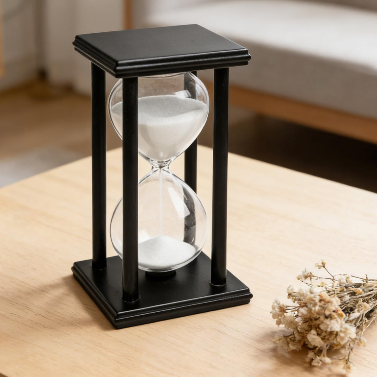 Reloj de Arena Temporizador 60 Minutos con Marco de Madera