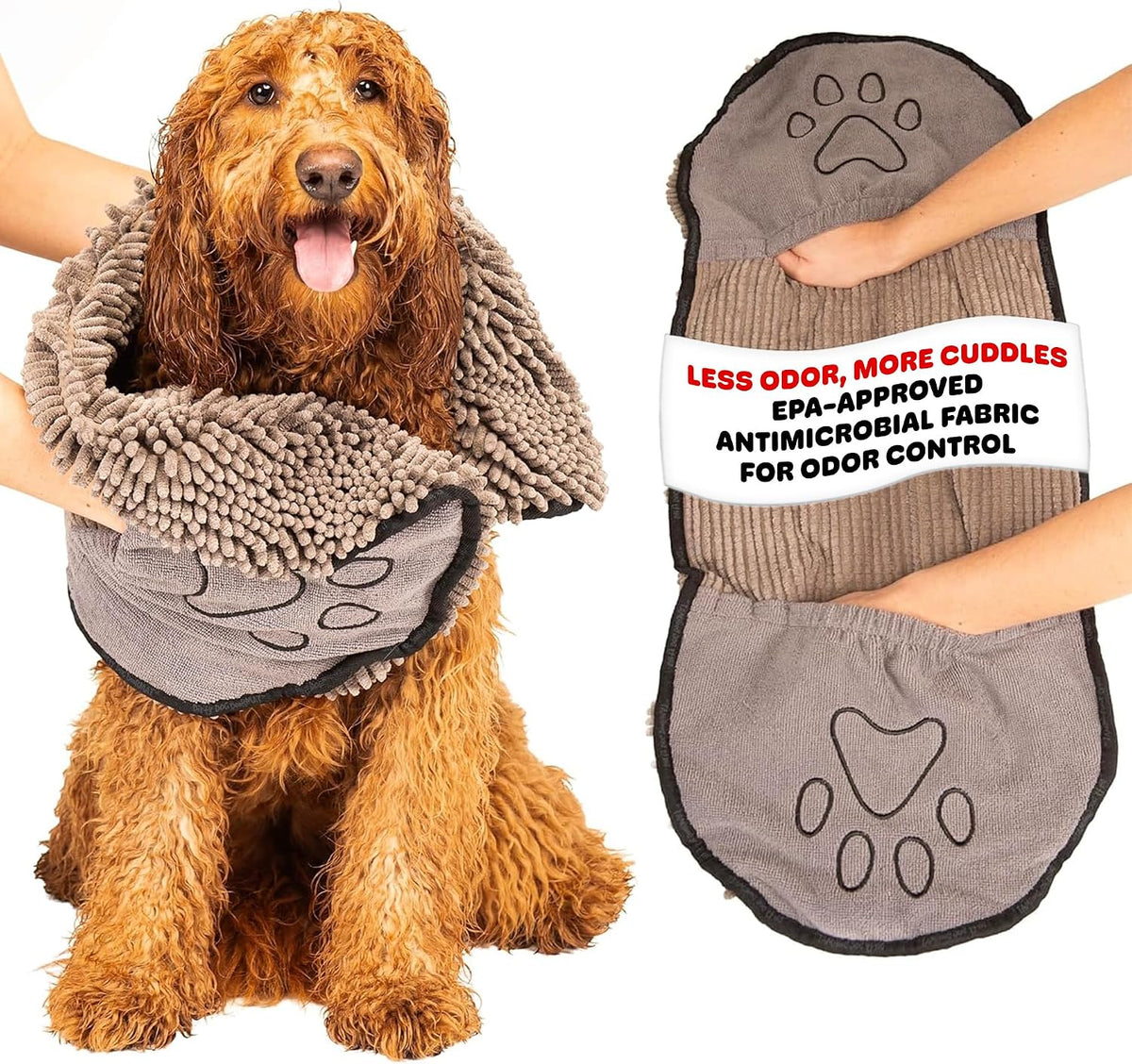 Toalla secadora antiolor para perros y gatos