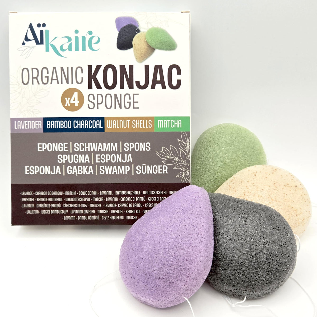 Set de 4 Esponjas Faciales de Konjac