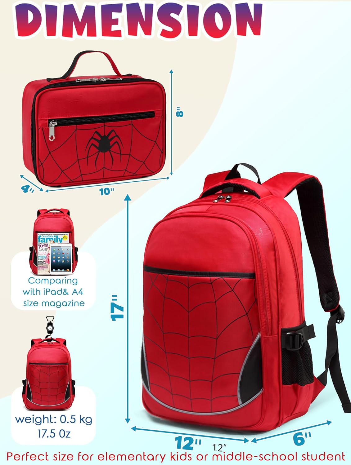 Set de Mochila Escolar con Lonchera a Juego