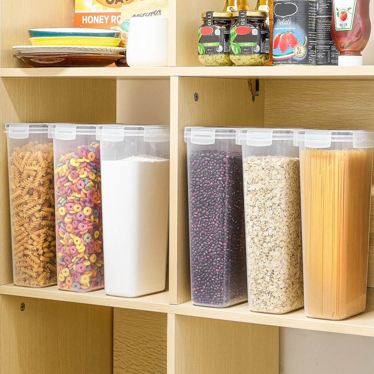 Set de 6 Botes Herméticos para Pasta y Alimentos Secos