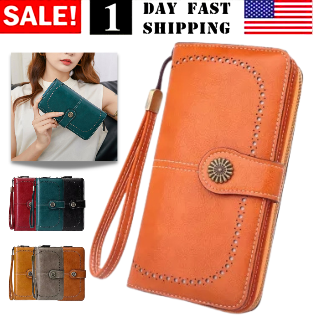 Billetera de Cuero con Bloqueo RFID para Mujer