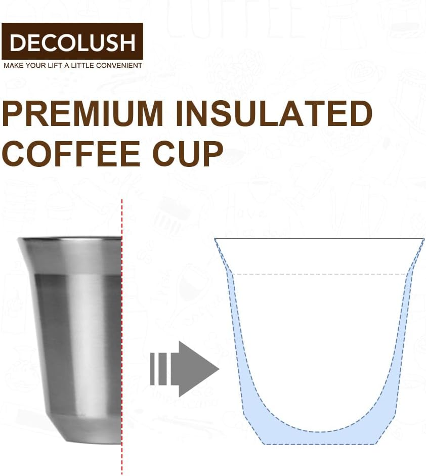 Set de 4 Tazas de Café Expreso de Acero Inoxidable