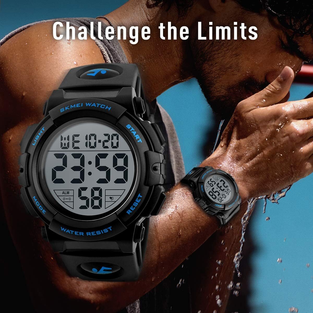 Reloj digital deportivo militar con pantalla LED