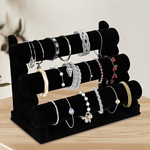 Soporte para Pulseras de Terciopelo 3 Niveles