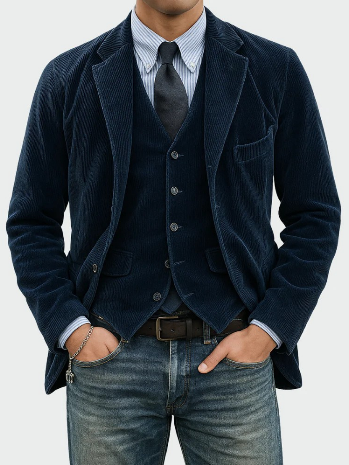 Conjunto de Blazer y Chaleco Elegante para Hombre