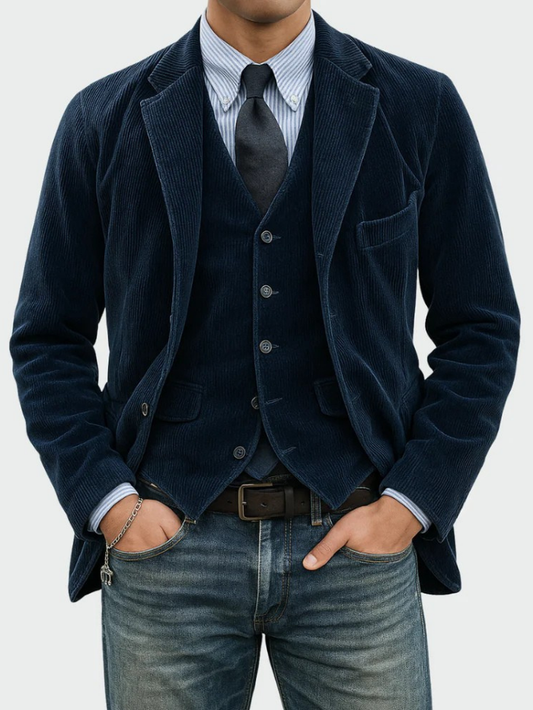 Conjunto de Blazer y Chaleco Elegante para Hombre