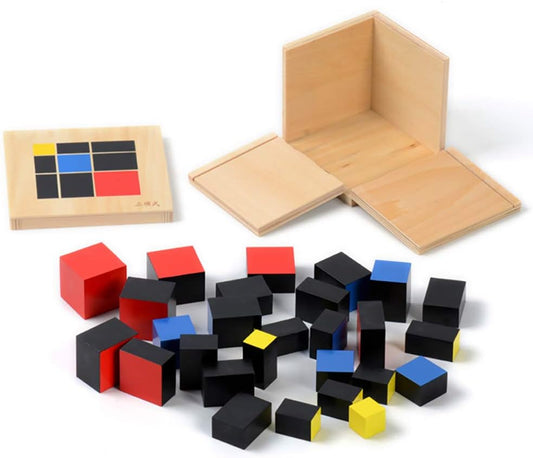 Cubo Trinomial Montessori de Madera