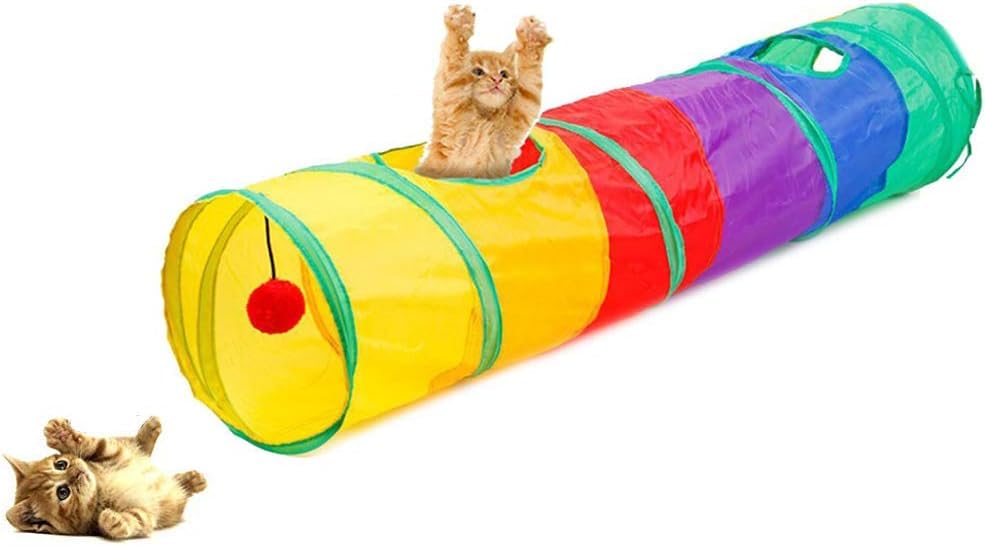 Túnel de Juego Plegable para Gatos con Bola