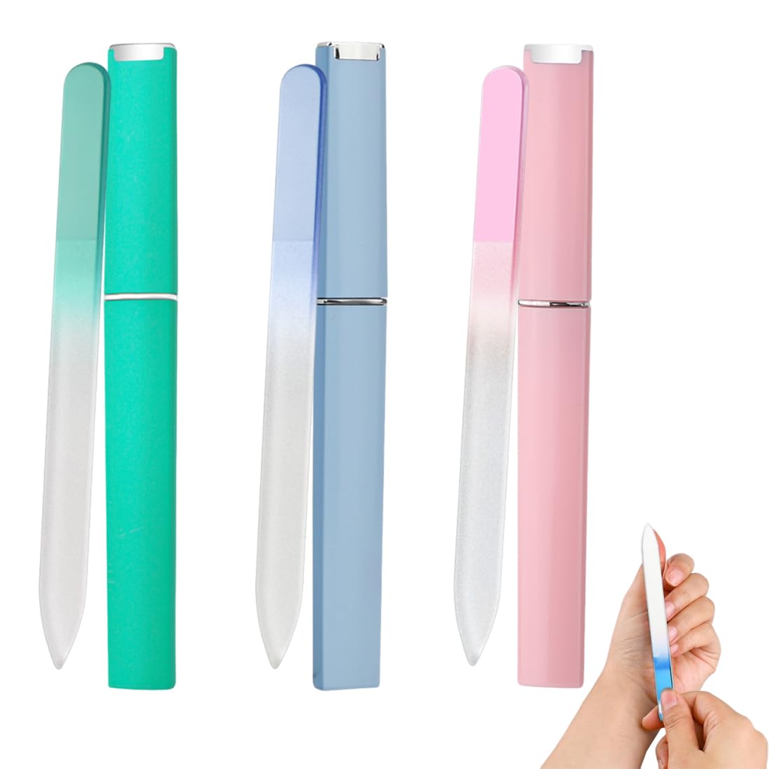 Set de 3 Limas de Uñas de Cristal