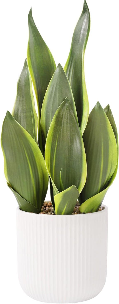 Planta Artificial Sansevieria con Maceta de Ceramica