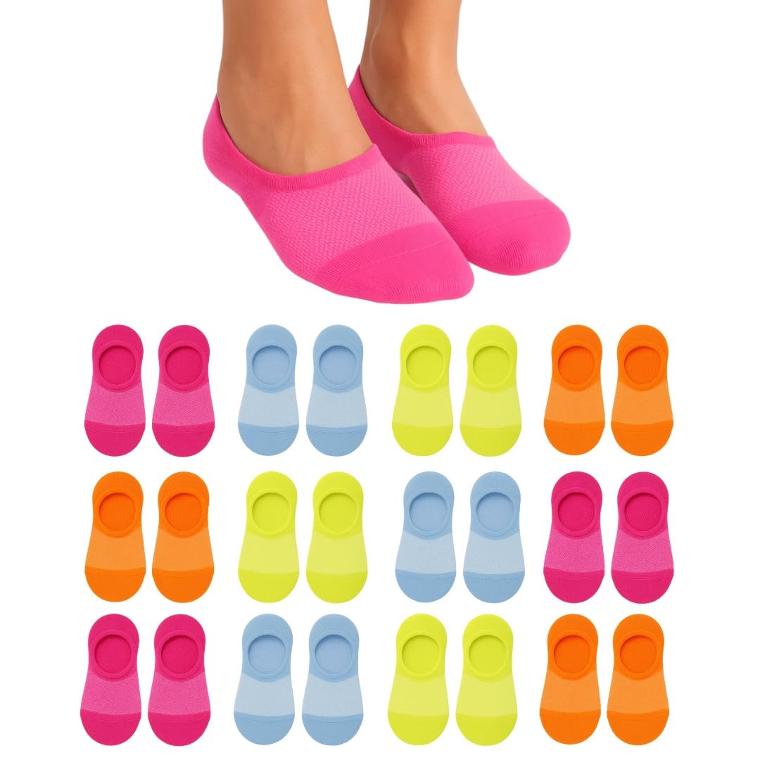 Pack de 12 Calcetines Invisibles Antideslizantes