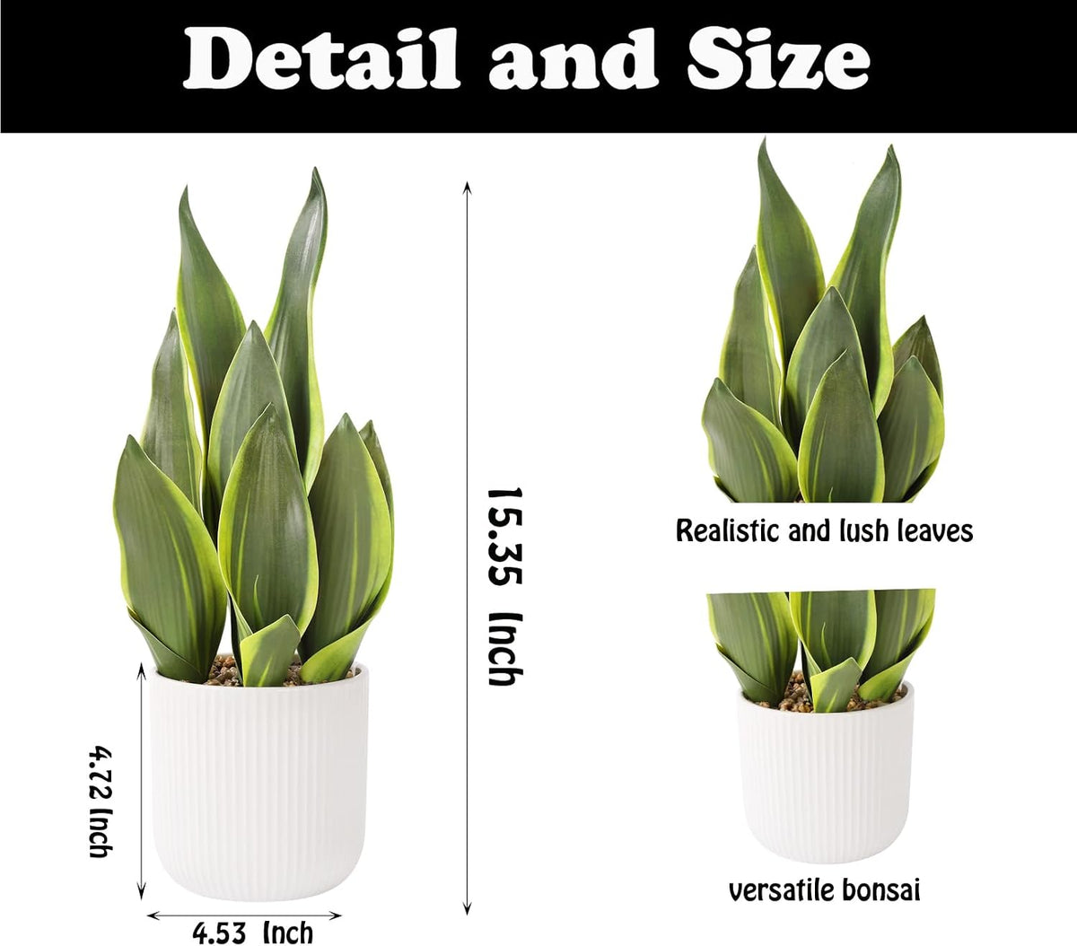 Planta Artificial Sansevieria con Maceta de Ceramica