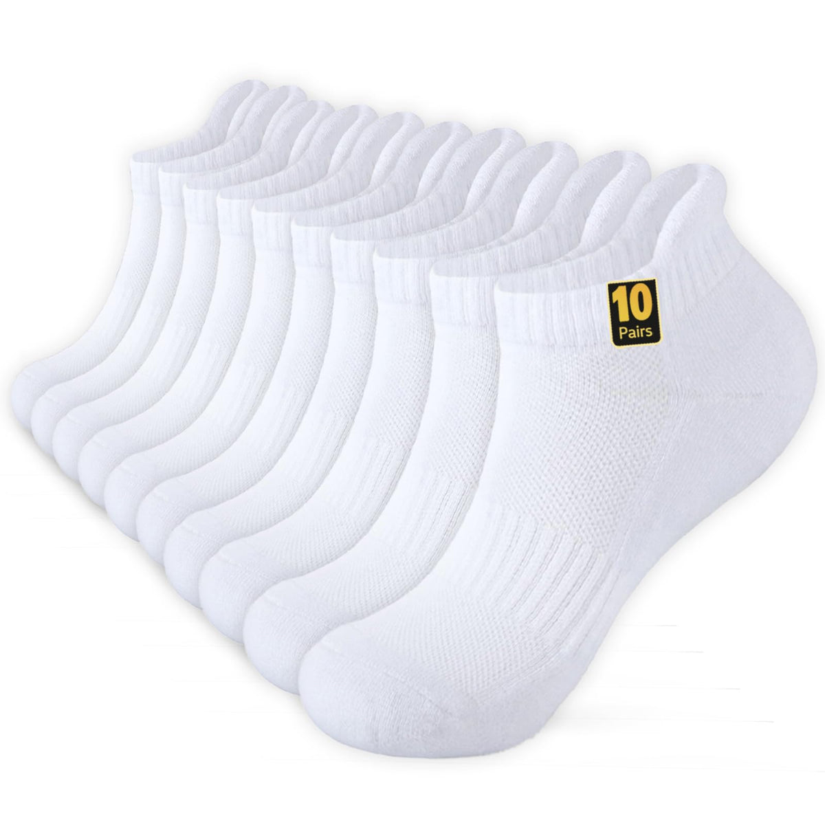 Pack de 10 Pares de Calcetines Tobilleros de Algodón
