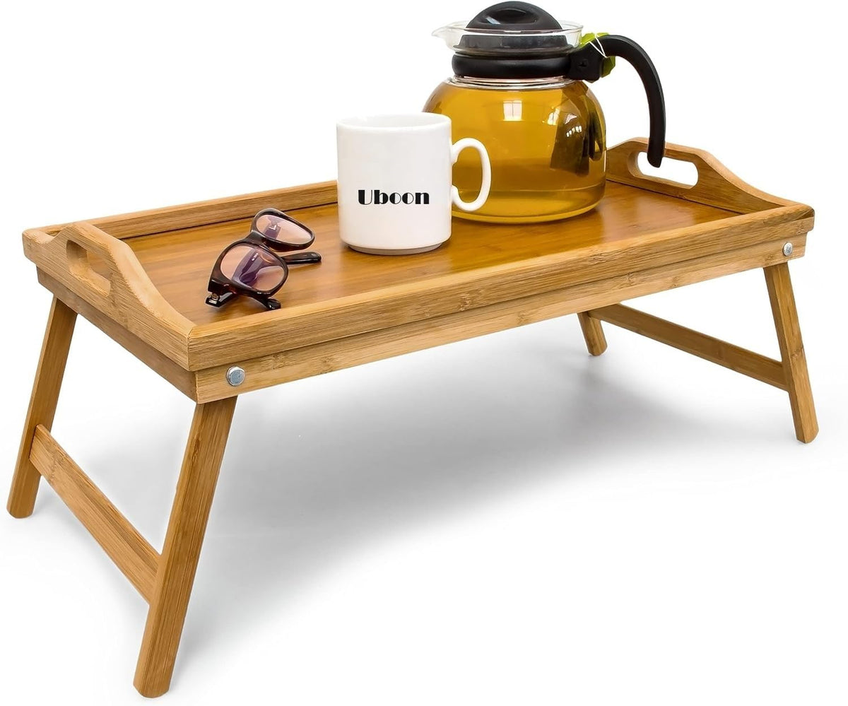 Bandeja de Desayuno de Bambú Plegable para Cama