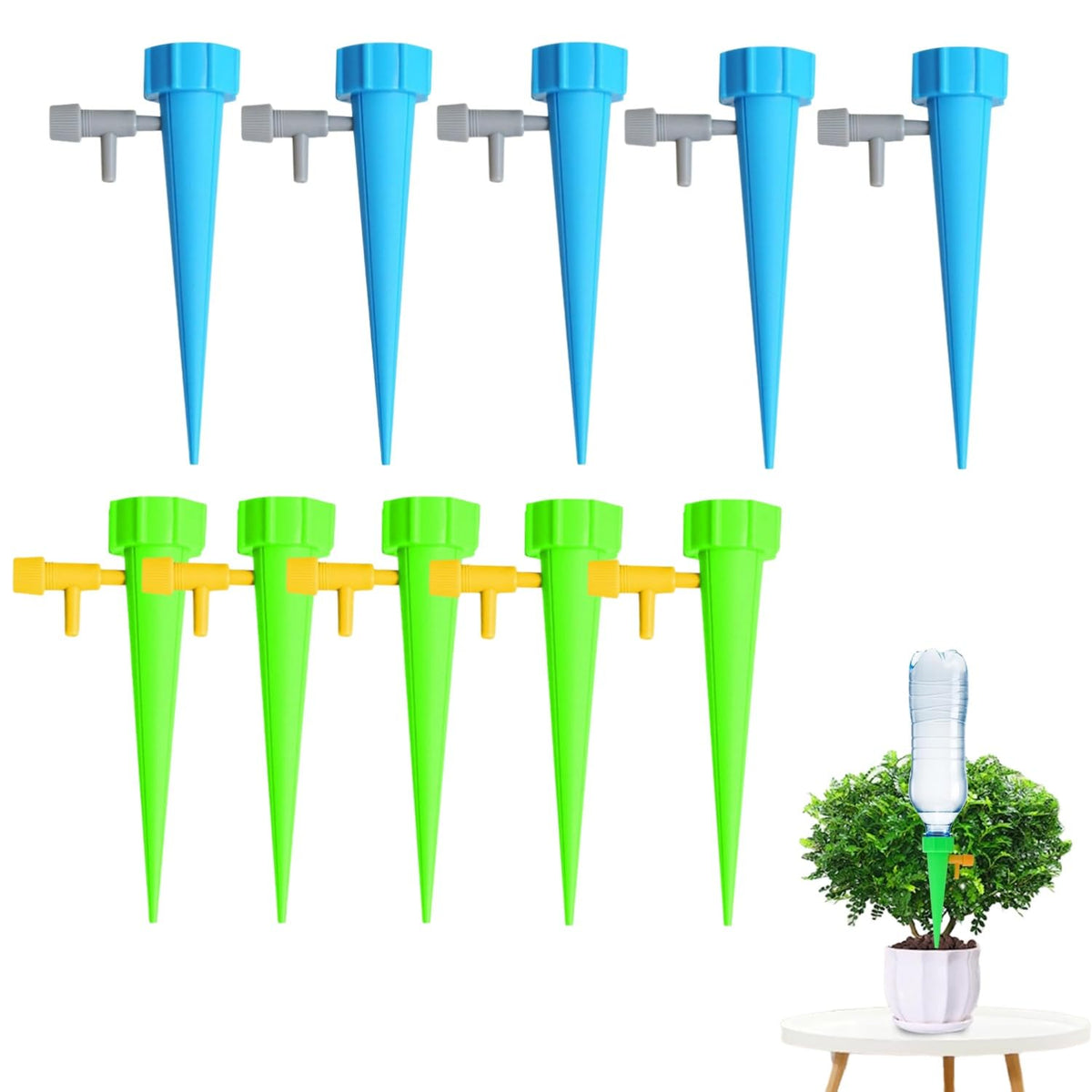 Set de 10 Conos de Riego Automático para Botellas
