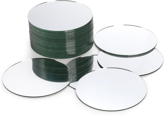 Set de 40 azulejos de espejo redondos para decoración