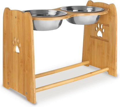 Comedero Elevado de BambÃº para Perros