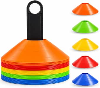 Set de Conos de Entrenamiento para Slalom - Fútbol y Atletismo