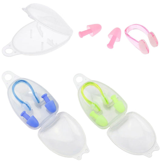 Pack de 3 Tapones de Oídos y Pinzas de Nariz para Natación