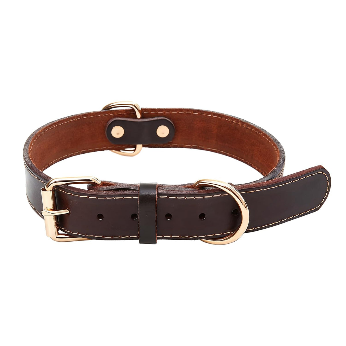 Collar de Cuero para Perros con Hebilla Metálica