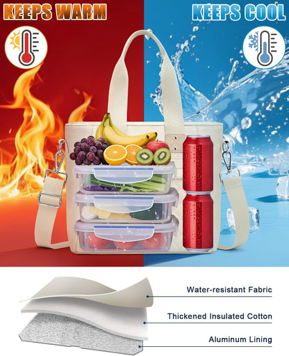 Bolsa Térmica Porta Alimentos Blanca Mediana