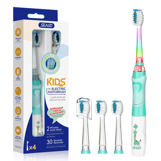 Cepillo de Dientes Eléctrico Infantil con Luz LED