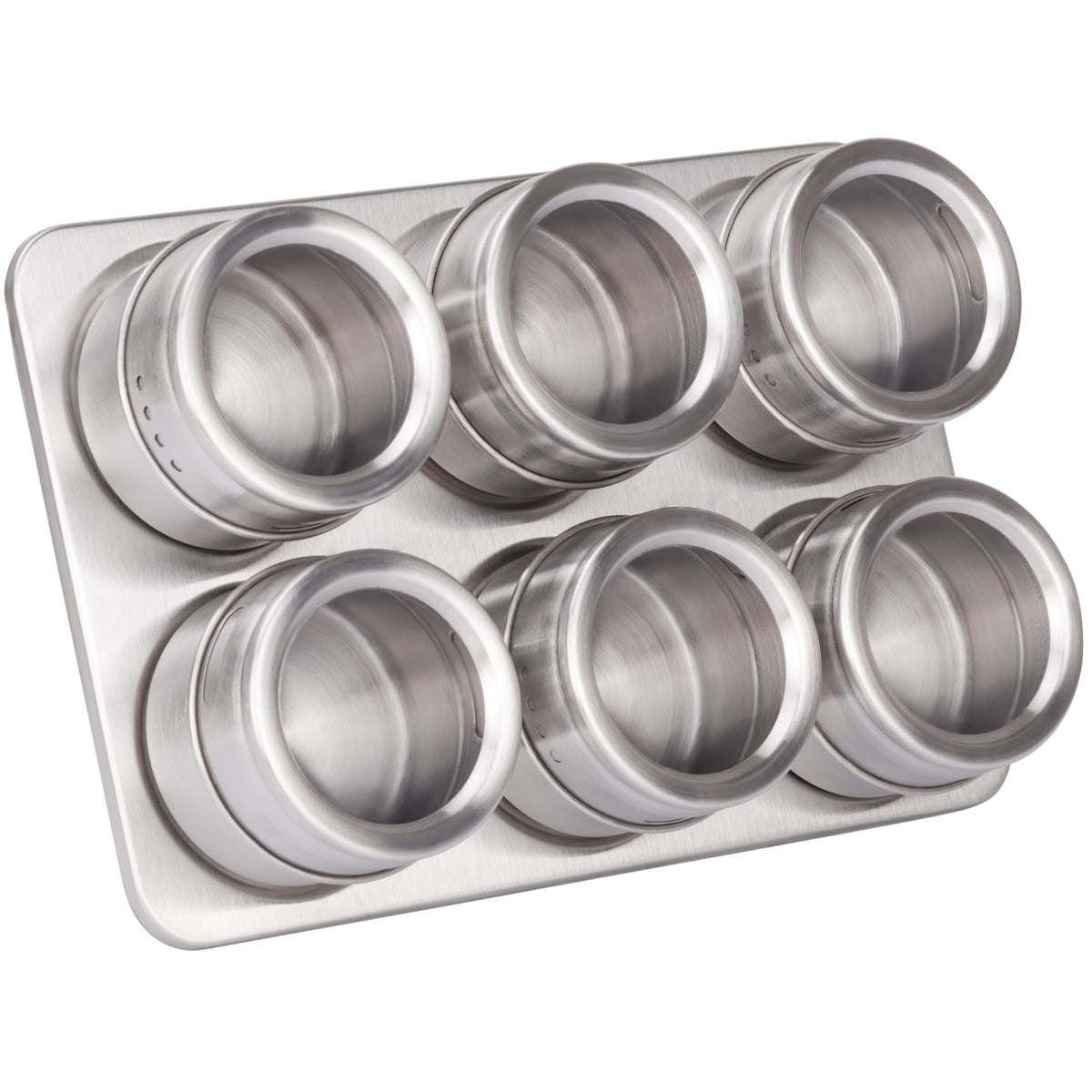 Set de 6 Botes de Especias Magnéticos de Acero Inoxidable