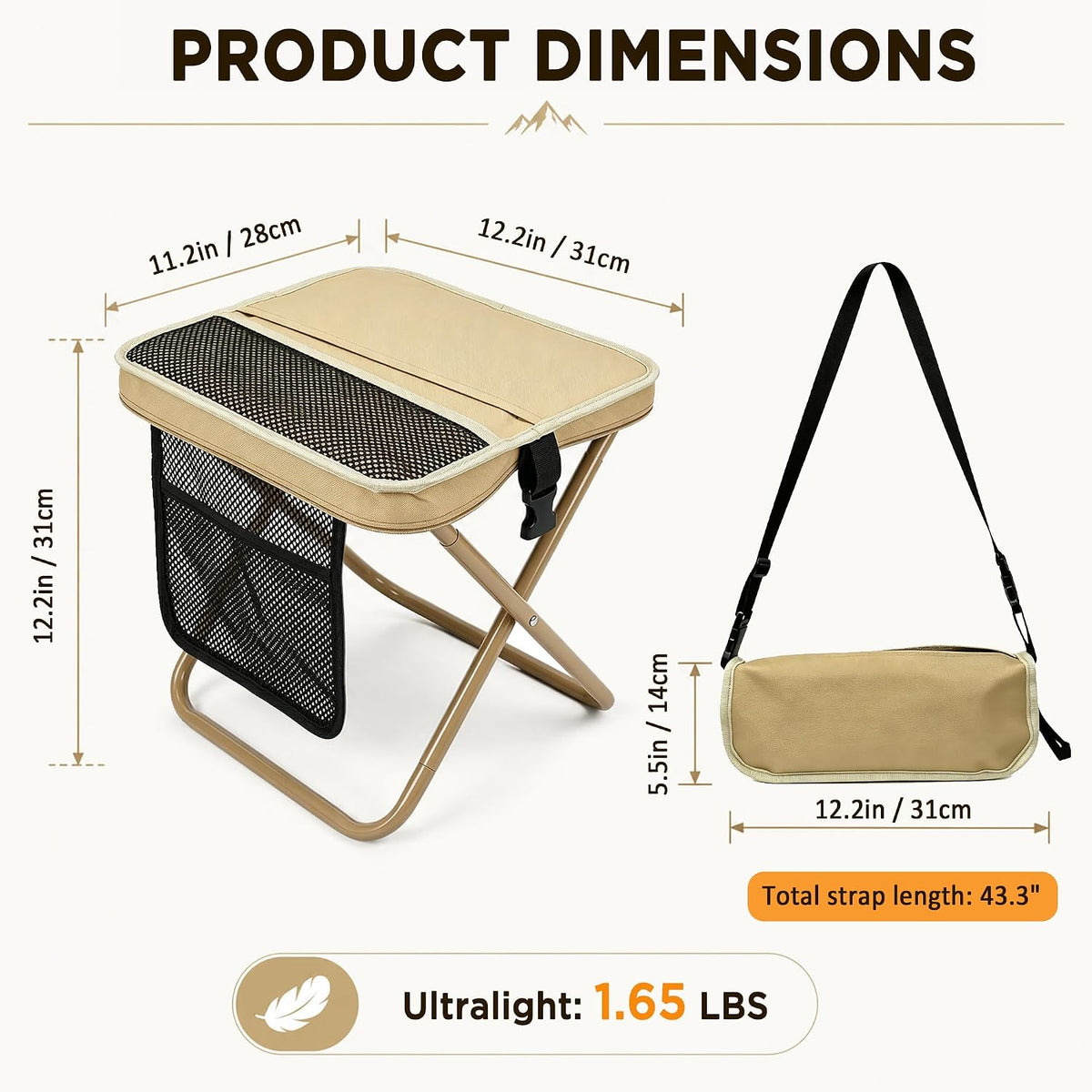 Taburete Plegable Ultraligero para Exterior