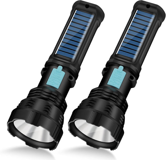 Linterna Solar LED 1500 Lúmenes Resistente al Agua (Pack de 2)