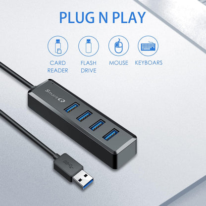 Hub USB 3.0 de 4 Puertos para Ordenador