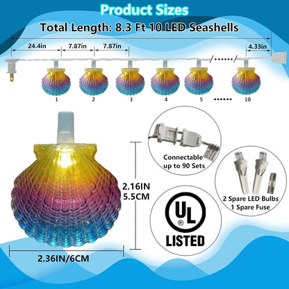 Guirnalda de Luces LED con Conchas de Mar Estilo Playa