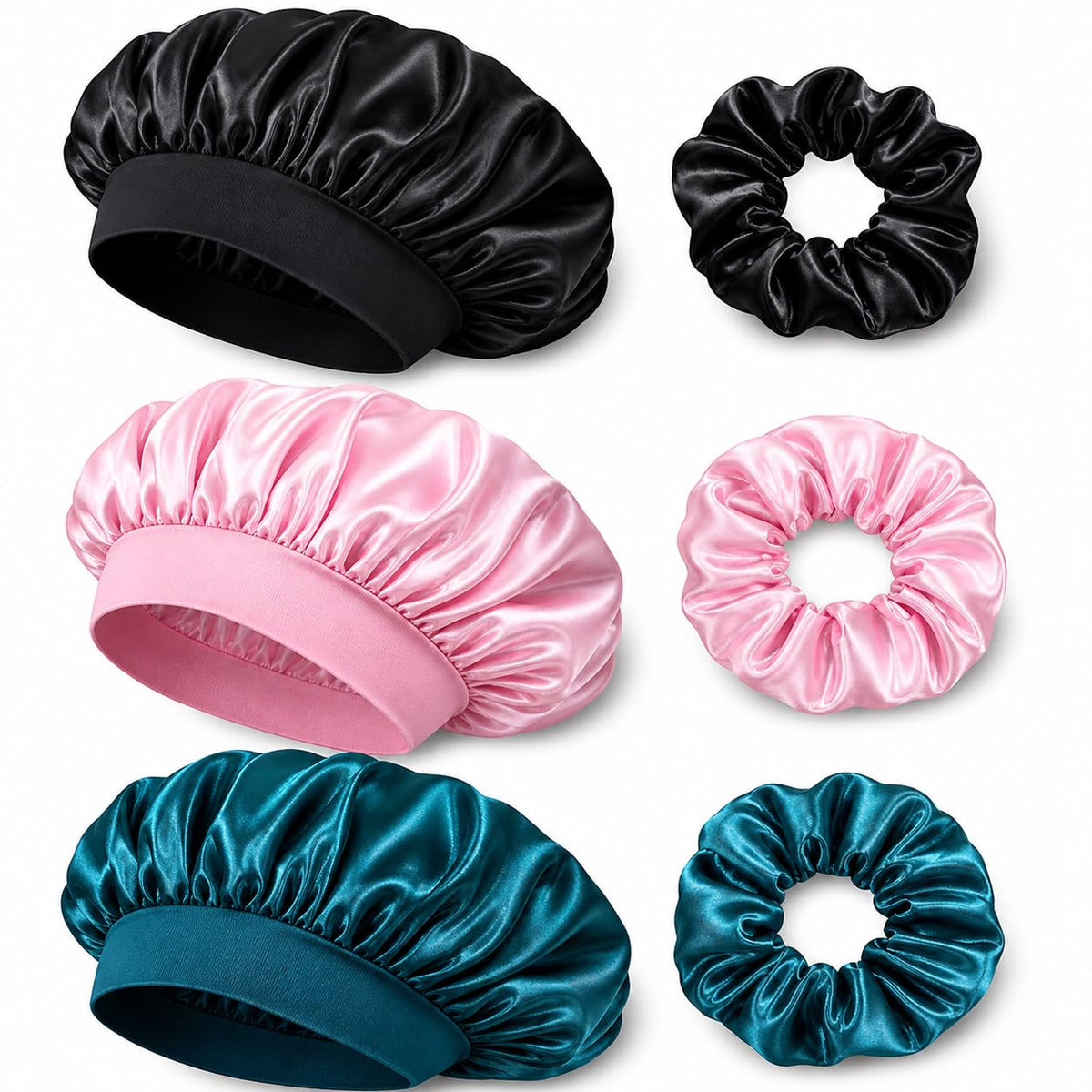 Pack de 3 Gorros de Satén para Dormir