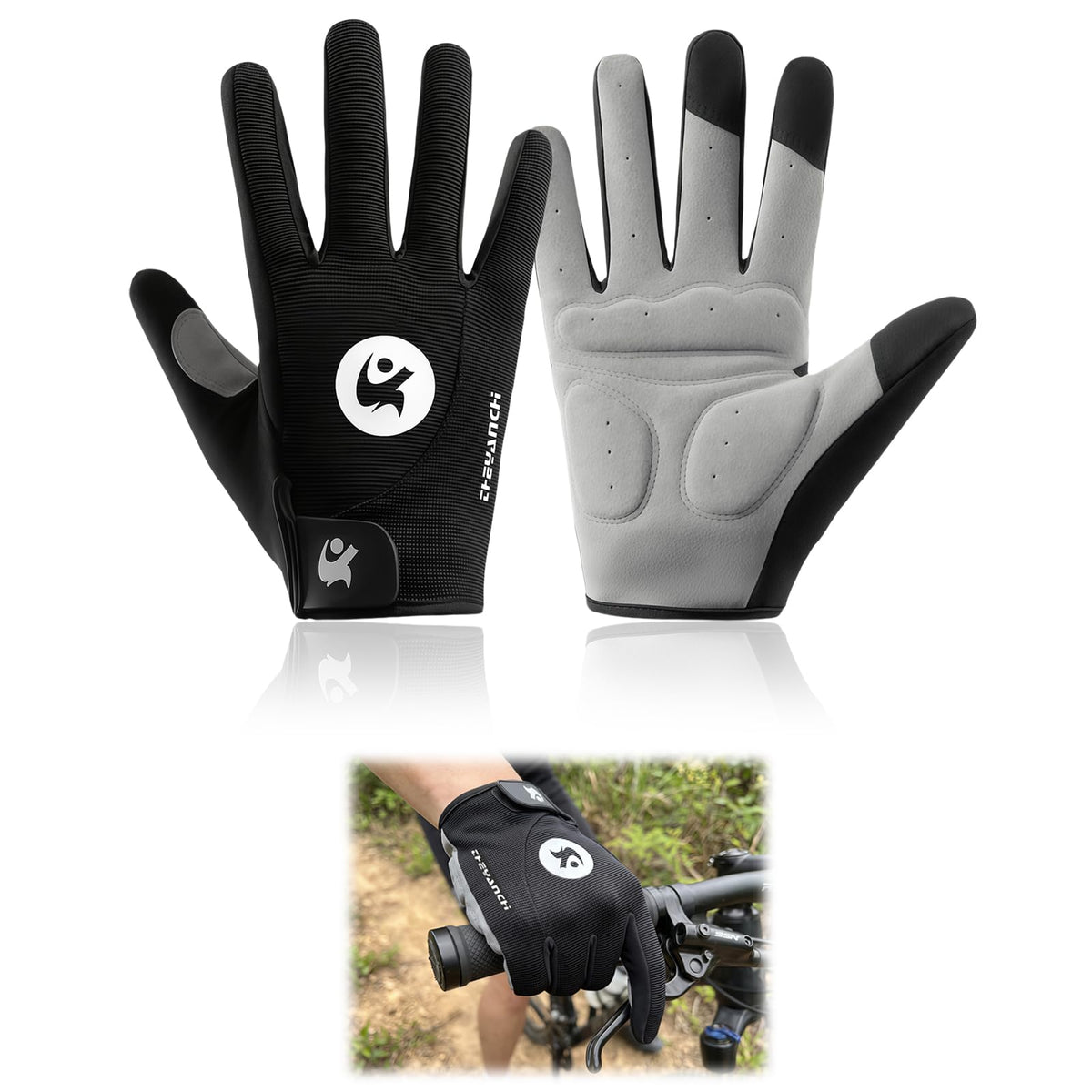 Guantes de Ciclismo Acolchados de Dedo Completo