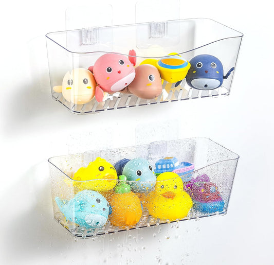 Set de 2 organizadores transparentes para juguetes de baño