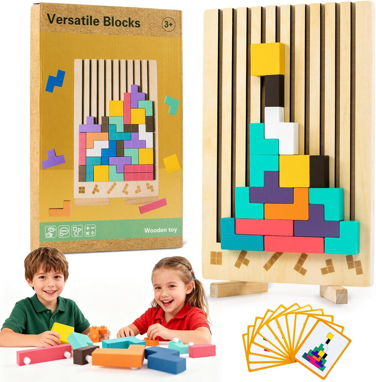 Puzzle de Bloques de Madera Montessori 3D