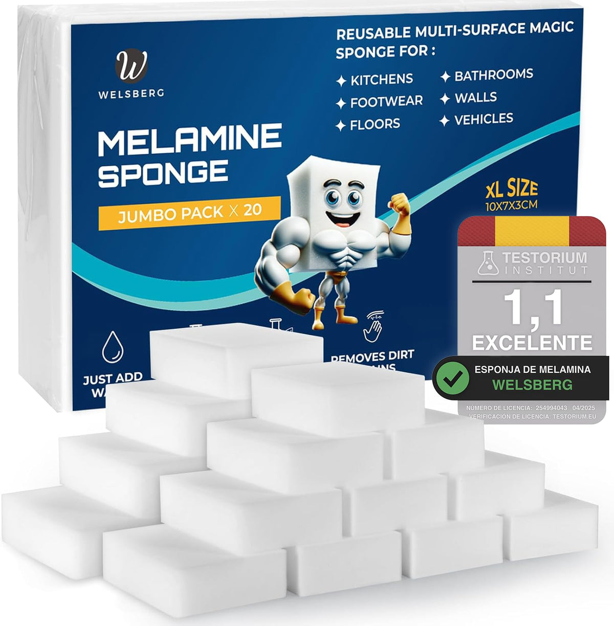 Set de 20 Esponjas Mágicas de Limpieza